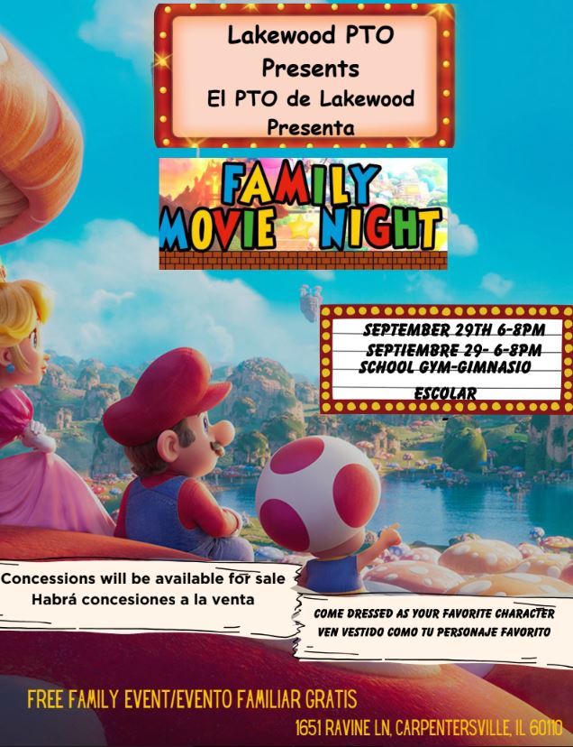 PTO Movie Night - Noche de Película con el Comité de Padres y Maestros